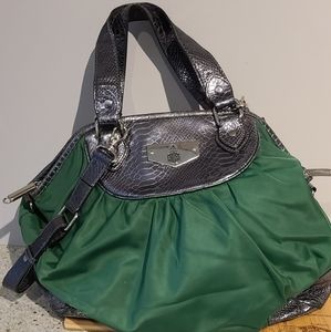 MARK CROSS Embossed Alligator Nylon Satchel Bag